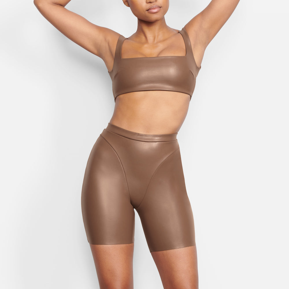 Short Skims FAUX LEATHER BIKER Marron | 572LOEUSC