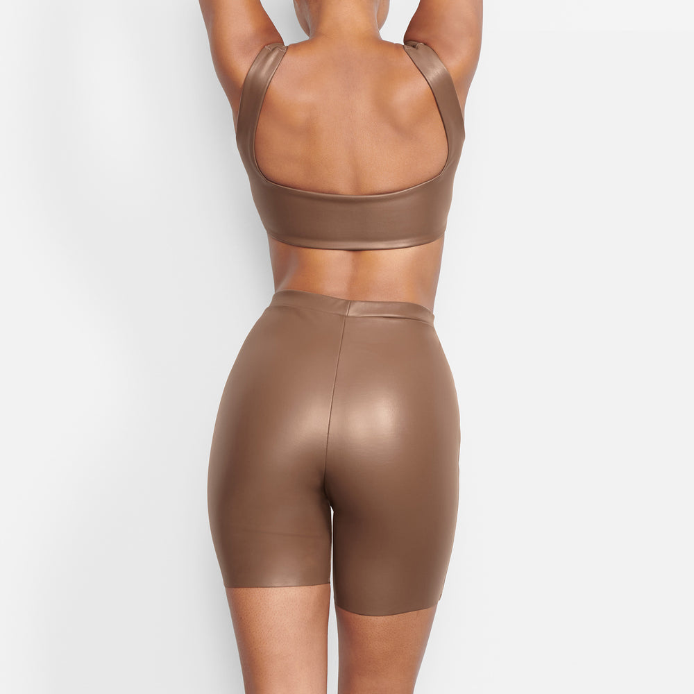 Short Skims FAUX LEATHER BIKER Marron | 572LOEUSC