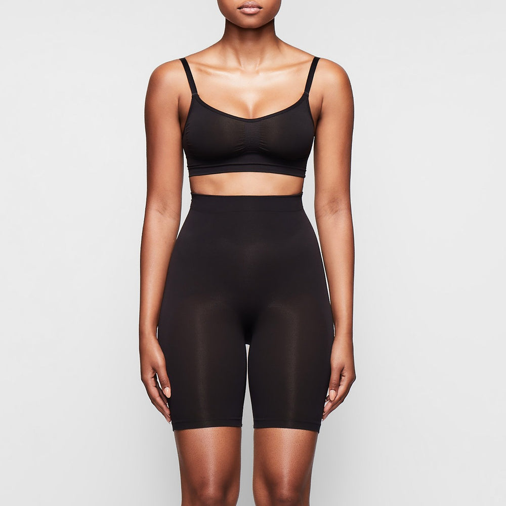 Short Skims SCULPTING MID THIGH W/ OPEN GUSSET Noir | 089OVJCIB