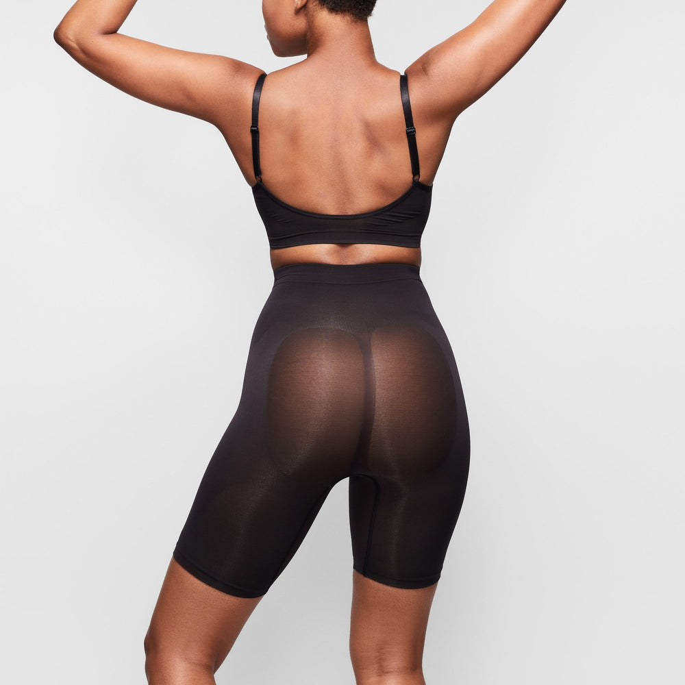 Short Skims SCULPTING MID THIGH W/ OPEN GUSSET Noir | 089OVJCIB