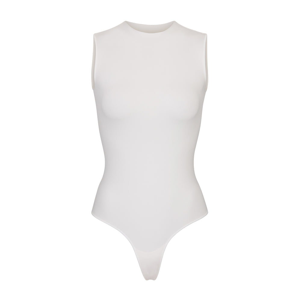 Sleeveless Bodysuit Skims ESSENTIAL CREW NECK Blanche | 312CSGPVQ