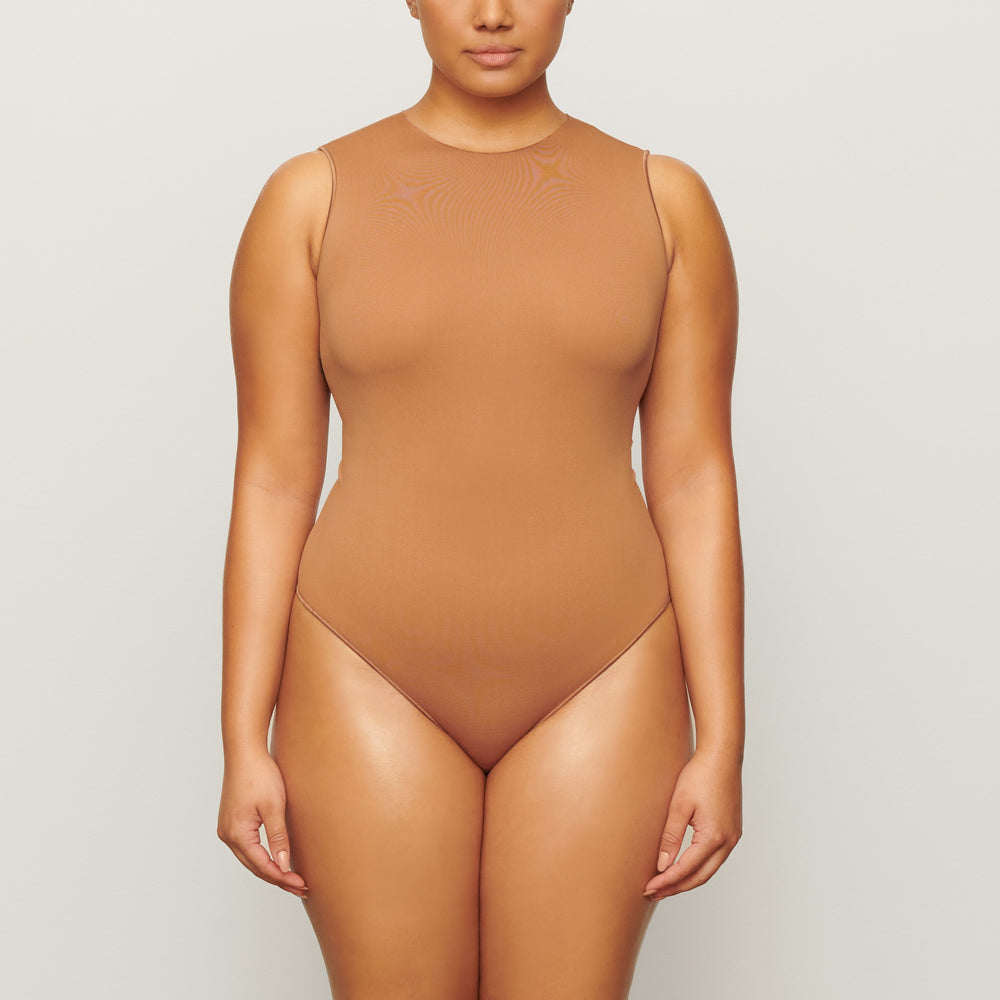 Sleeveless Bodysuit Skims ESSENTIAL CREW NECK Marron | 872OMRJUN