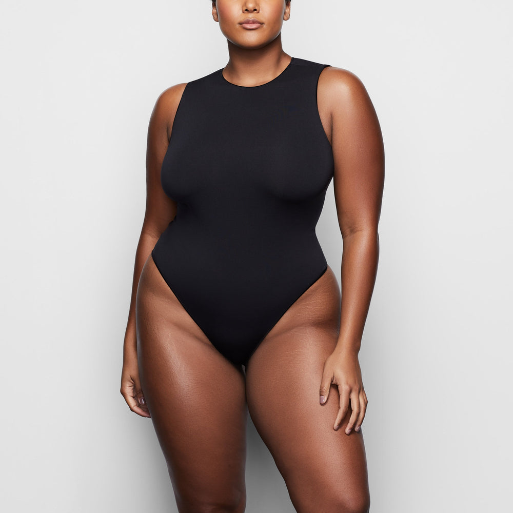 Sleeveless Bodysuit Skims ESSENTIAL CREW NECK Noir | 917PIUAJO