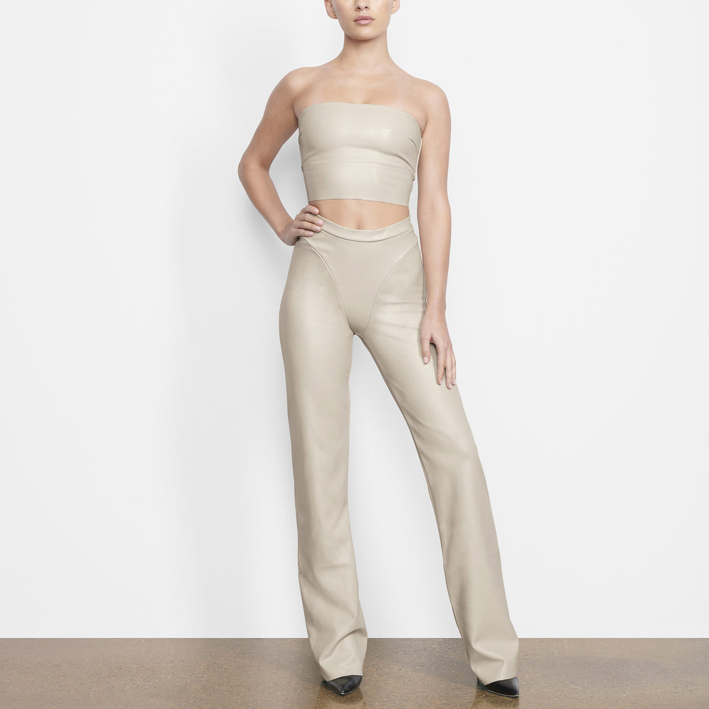 Soutien-Gorge Bandeau Skims FAUX LEATHER Blanche | 197EUMLOD