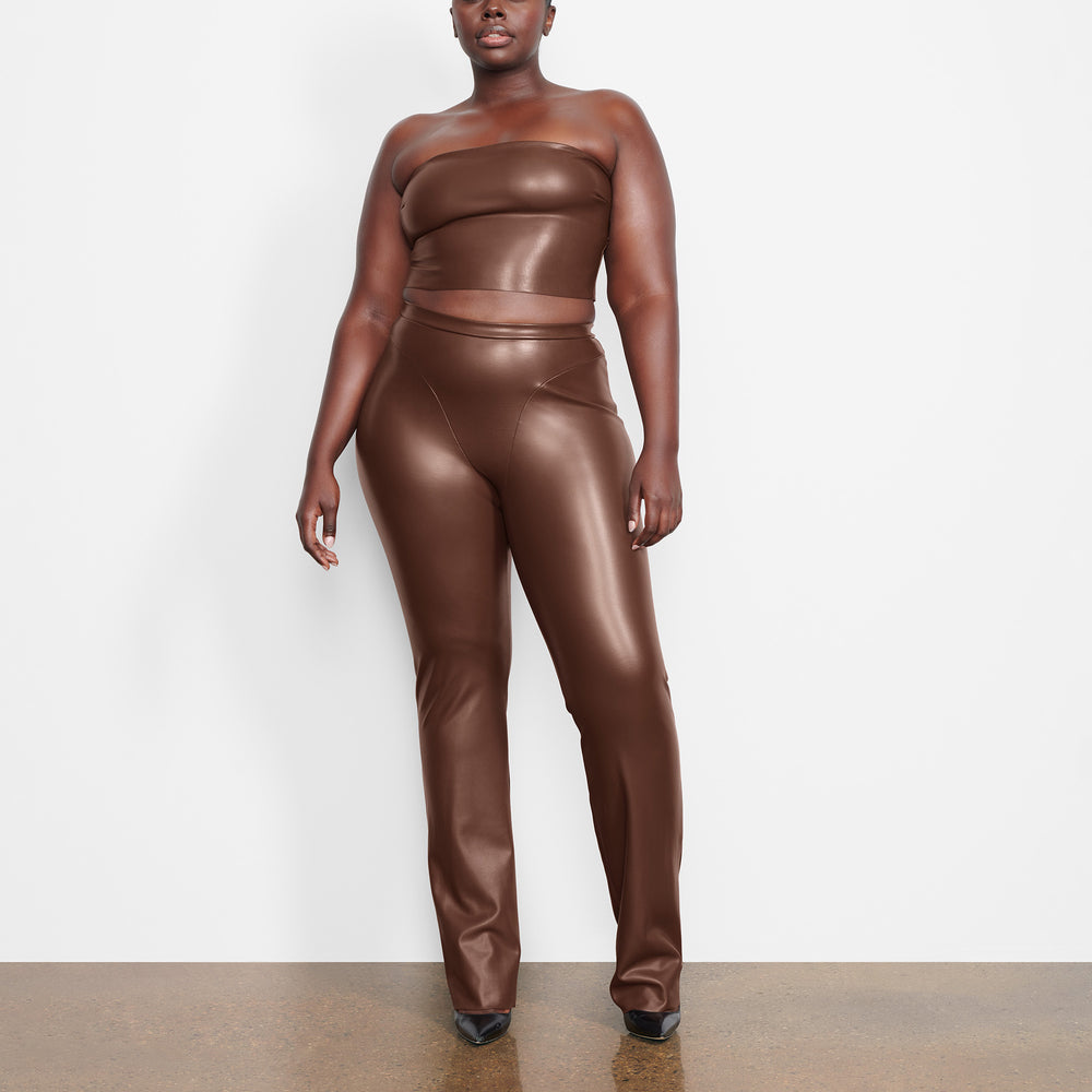Soutien-Gorge Bandeau Skims FAUX LEATHER Chocolat | 359CWJKGN
