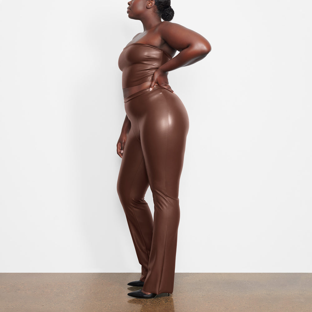 Soutien-Gorge Bandeau Skims FAUX LEATHER Chocolat | 359CWJKGN