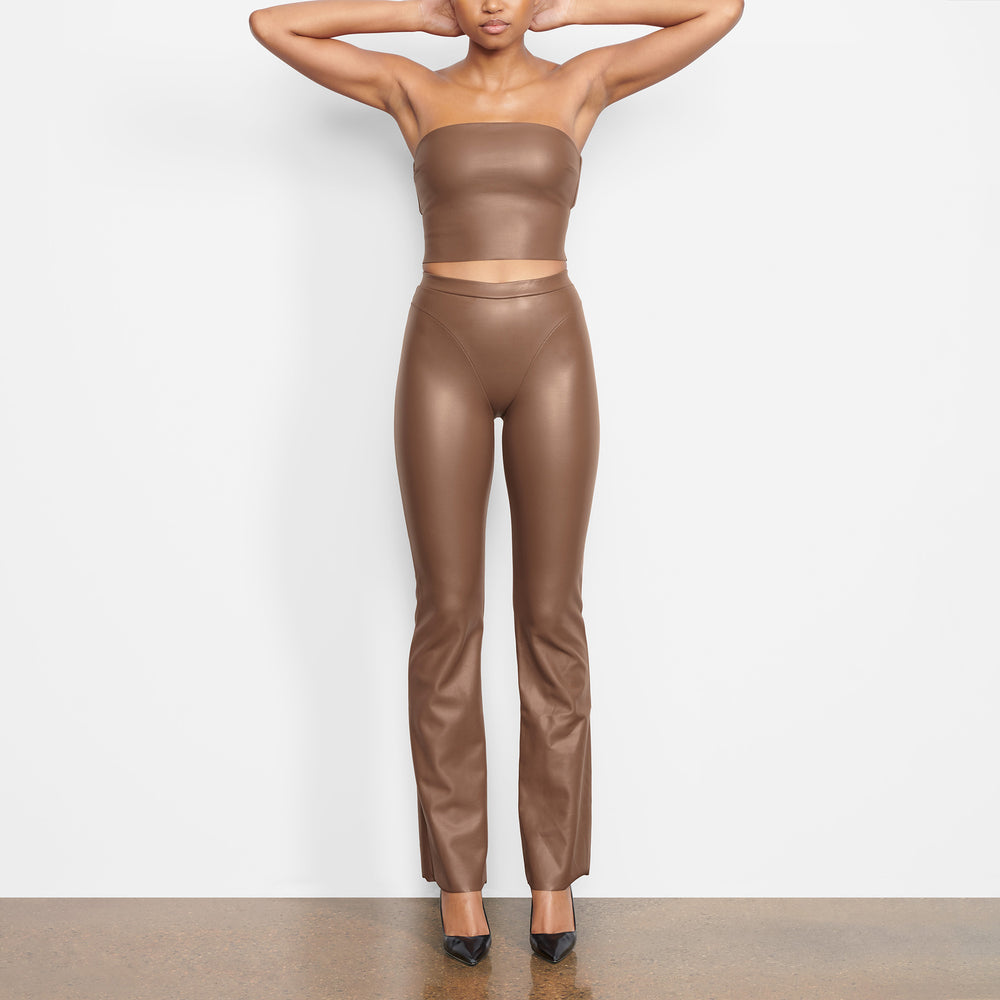 Soutien-Gorge Bandeau Skims FAUX LEATHER Marron | 564YVAZTF