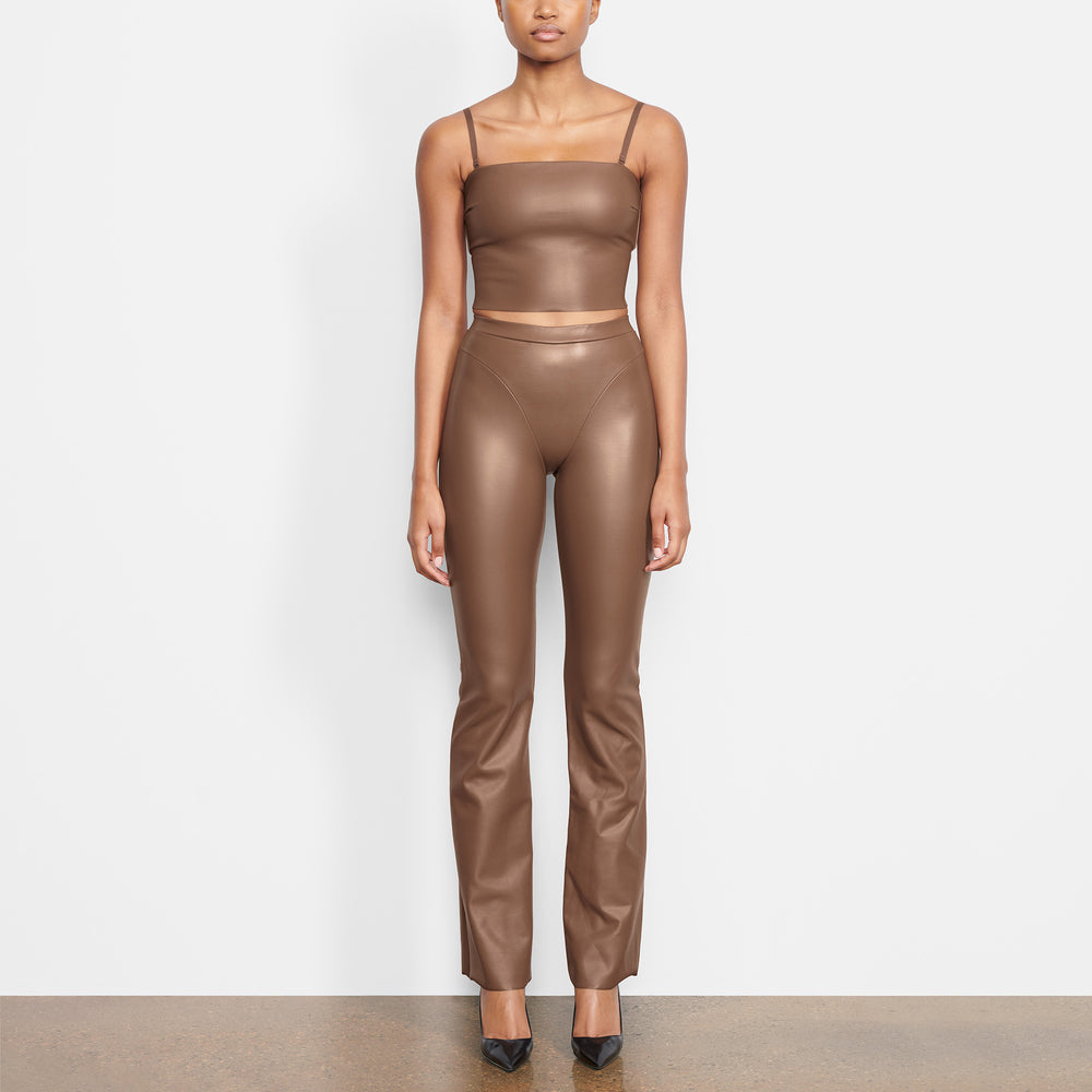 Soutien-Gorge Bandeau Skims FAUX LEATHER Marron | 564YVAZTF