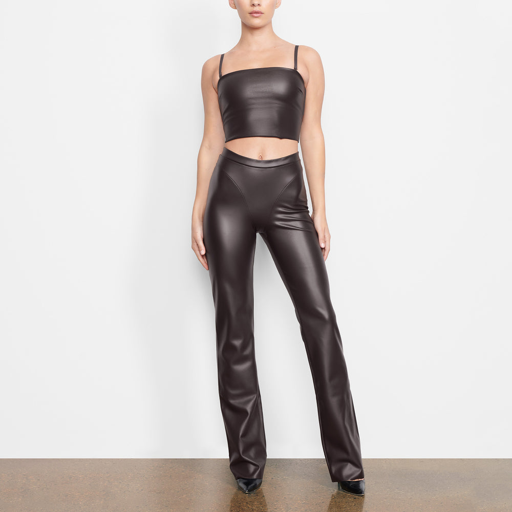 Soutien-Gorge Bandeau Skims FAUX LEATHER Noir | 730CHZEVO