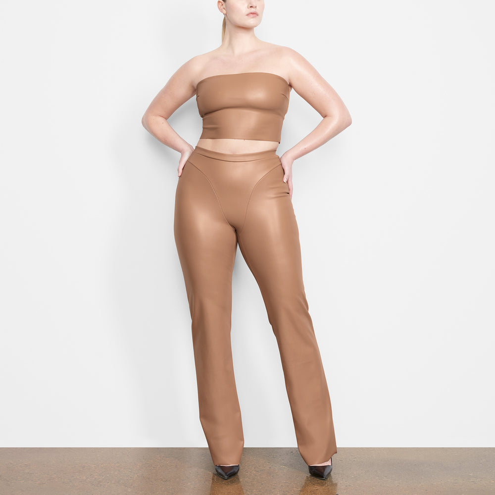 Soutien-Gorge Bandeau Skims FAUX LEATHER Abricot | 962AQHJZW