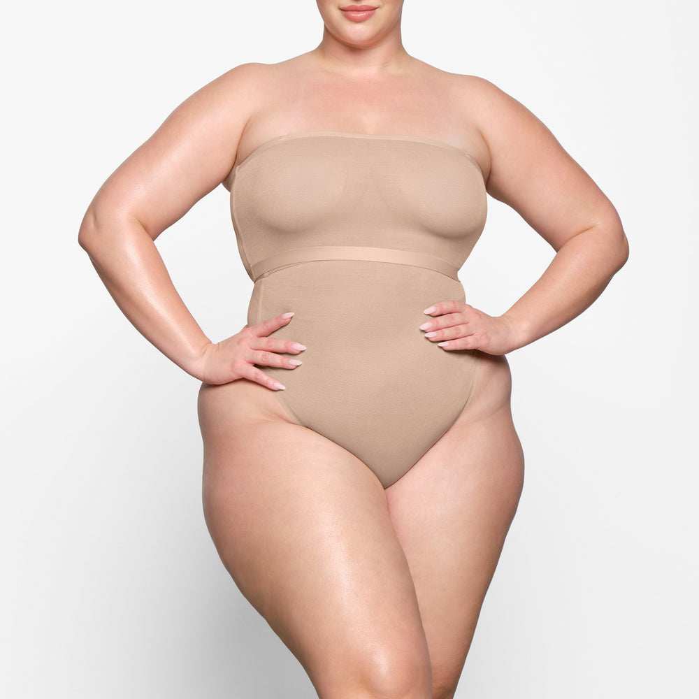 Soutien-Gorge Bandeau Skims SHEER SCULPT Beige | 610MDTCAO