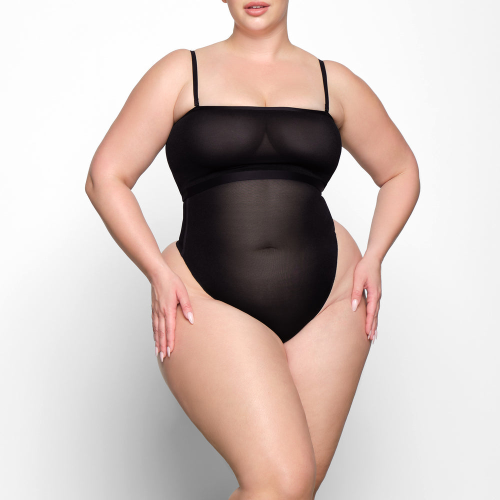 Soutien-Gorge Bandeau Skims SHEER SCULPT Noir | 697JKUBCM