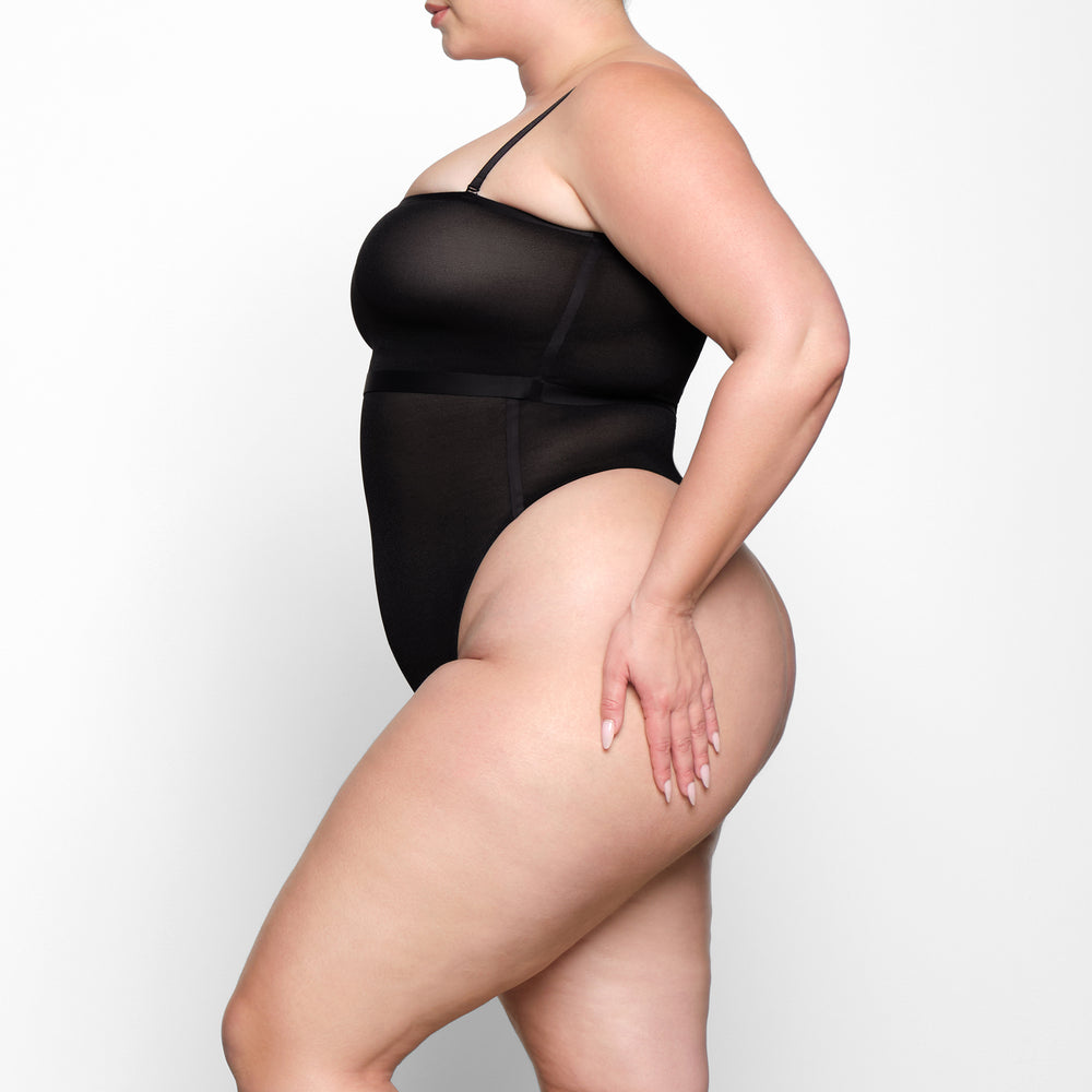 Soutien-Gorge Bandeau Skims SHEER SCULPT Noir | 697JKUBCM