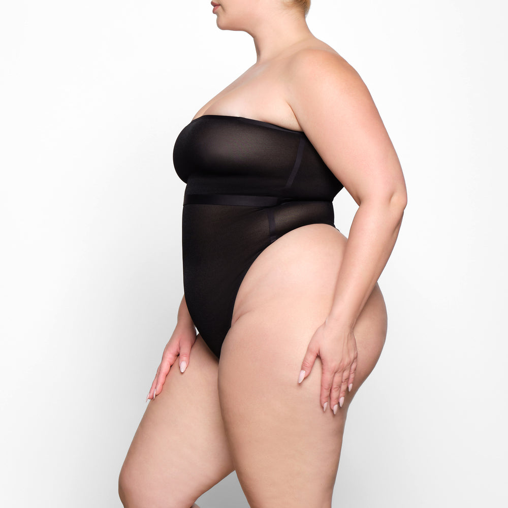 Soutien-Gorge Bandeau Skims SHEER SCULPT Noir | 697JKUBCM