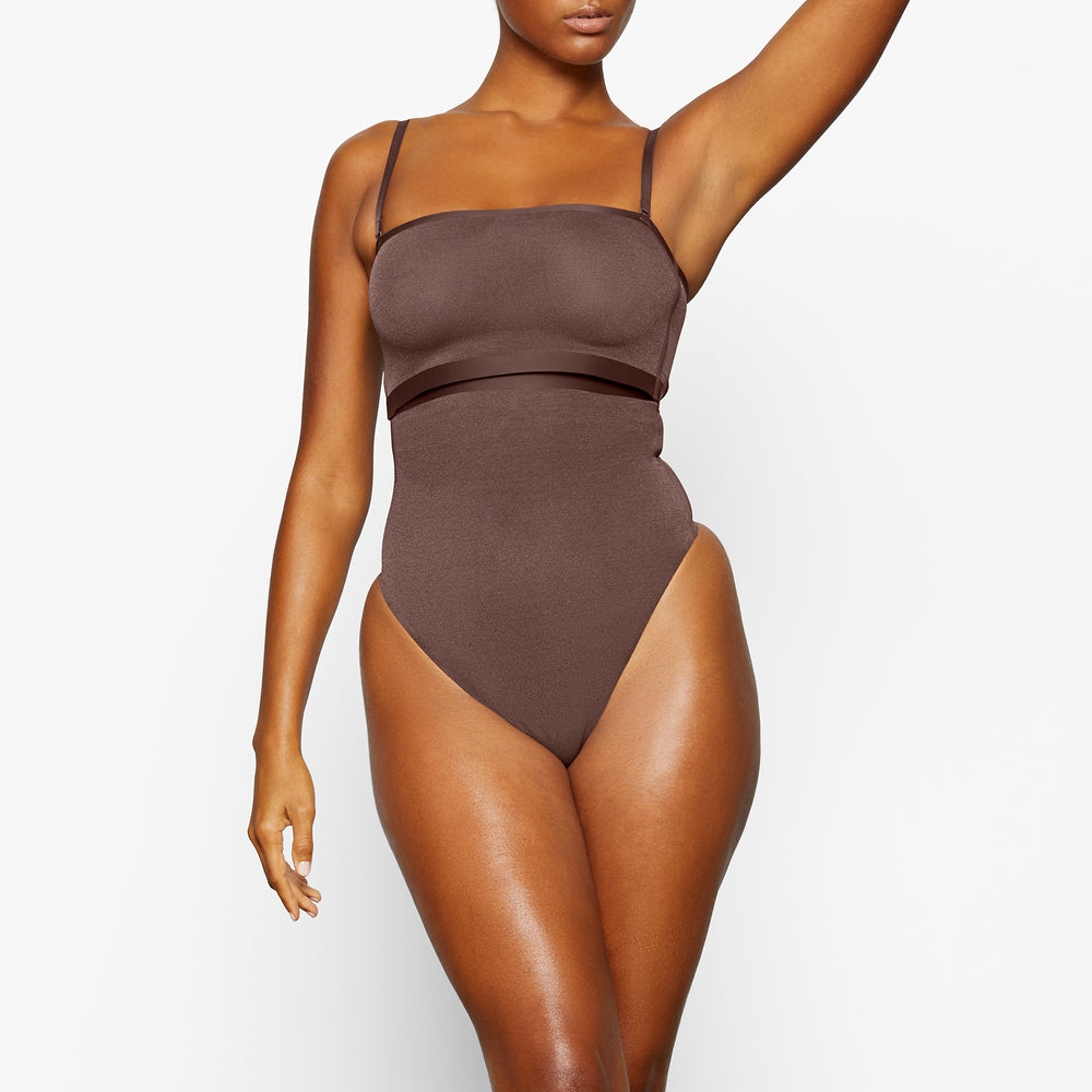 Soutien-Gorge Bandeau Skims SHEER SCULPT Chocolat | 761JMXDFB