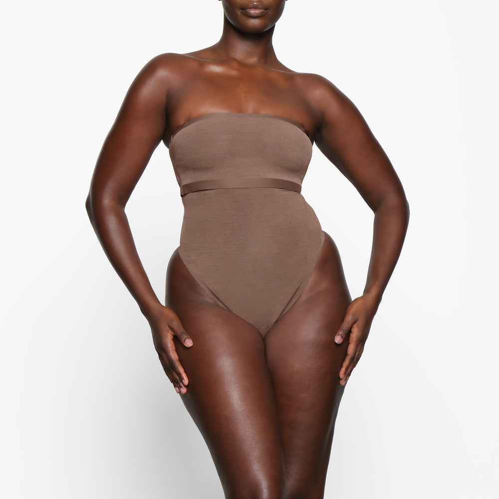 Soutien-Gorge Bandeau Skims SHEER SCULPT Marron | 802JUEYLO