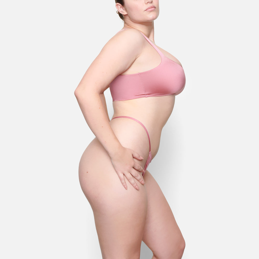 Square Neck Bra Skims STRETCH SATIN Rose | 087CFUMRZ