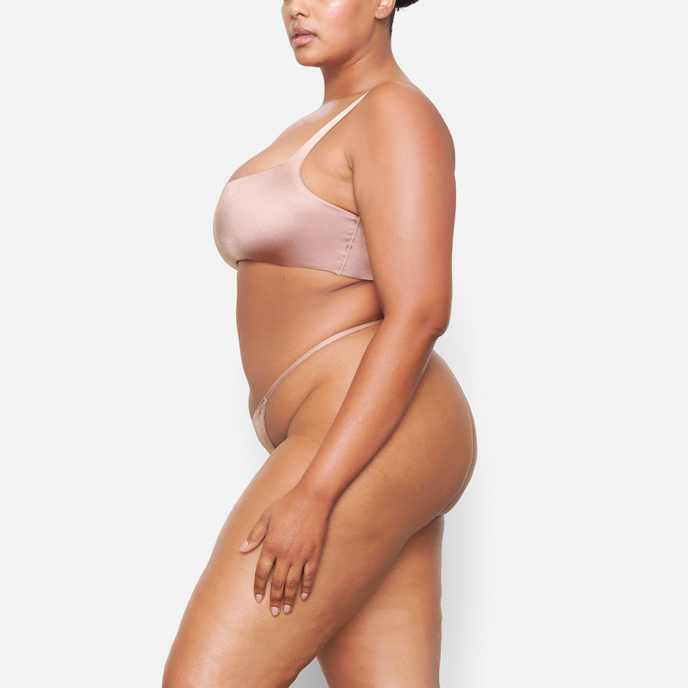 Square Neck Bra Skims STRETCH SATIN Rose | 572CKUWSE