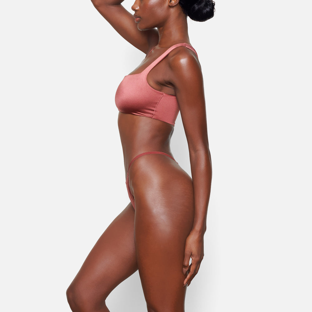 Square Neck Bra Skims STRETCH SATIN Rose | 821JHYZTR