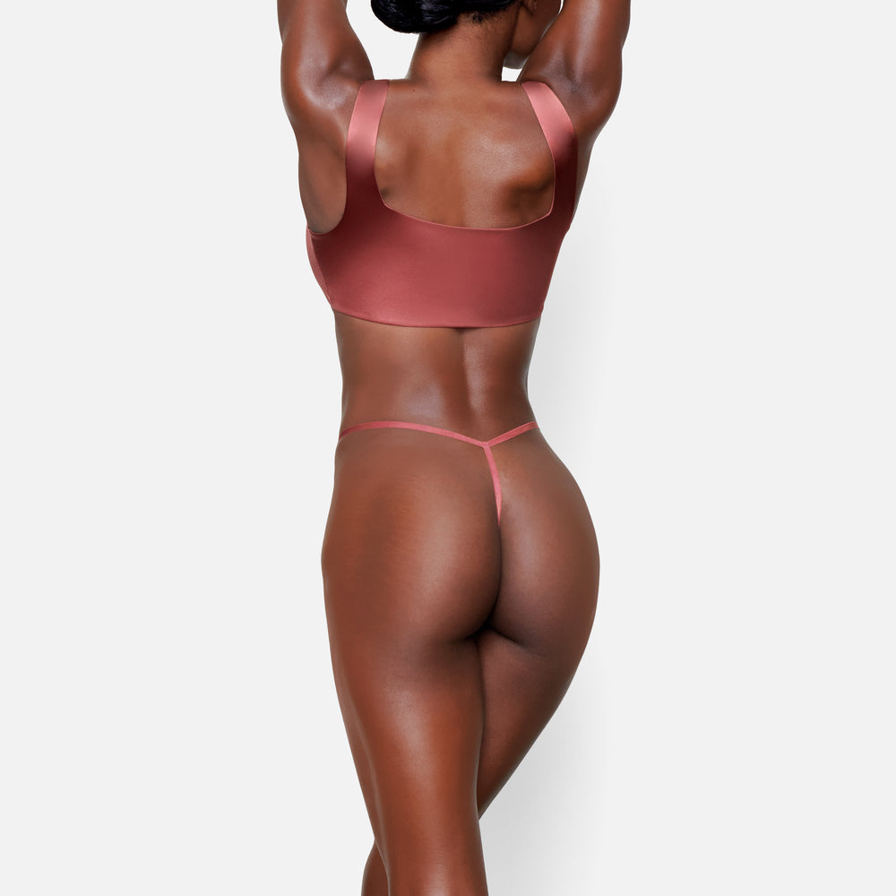 Square Neck Bra Skims STRETCH SATIN Rose | 821JHYZTR