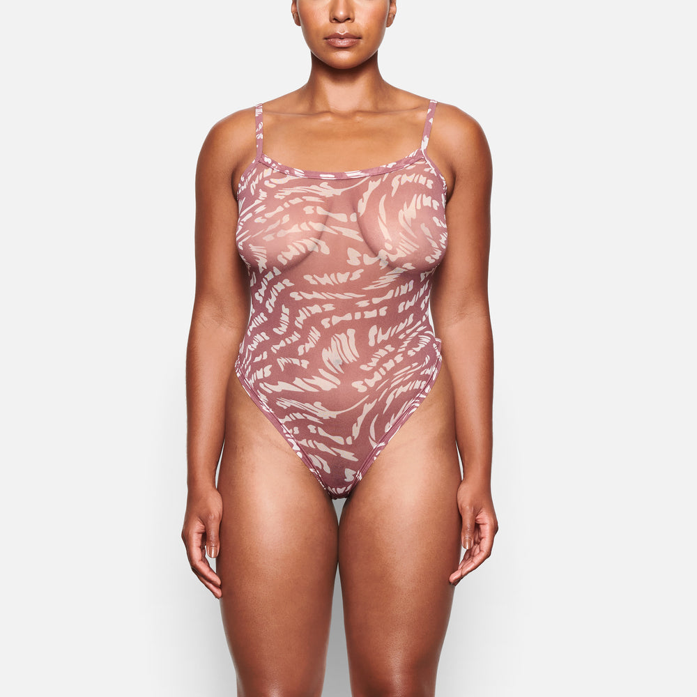 Strappy Bodysuit Skims SUMMER MESH RASPBERRY SWIRL | 905JDTUNE