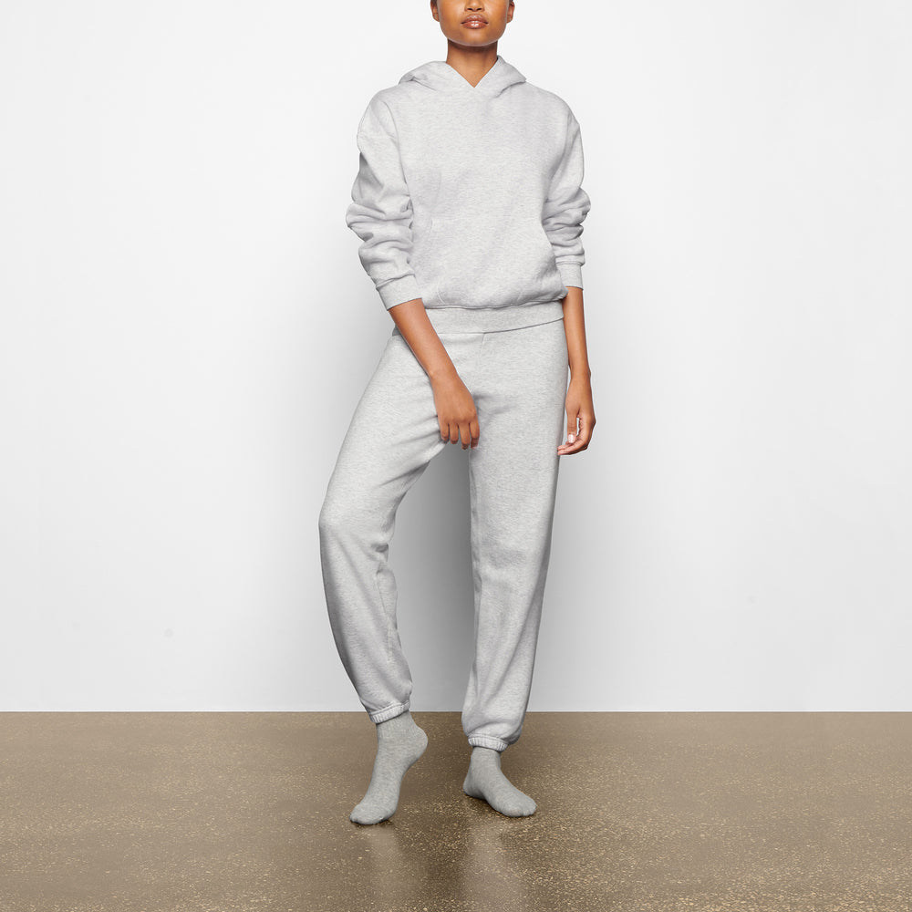 Sweat a Capuche Skims COTTON FLEECE PULLOVER Grise Clair | 673XZTNVY