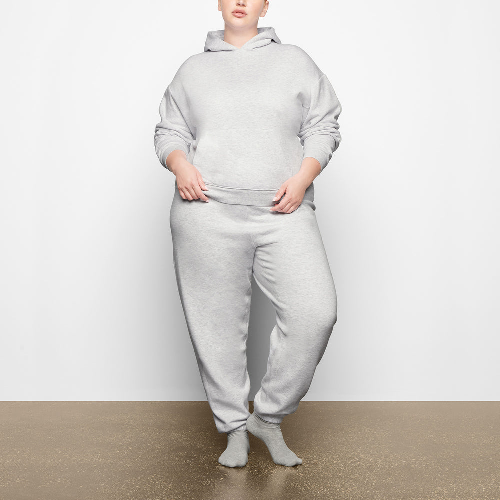 Sweat a Capuche Skims COTTON FLEECE PULLOVER Grise Clair | 673XZTNVY