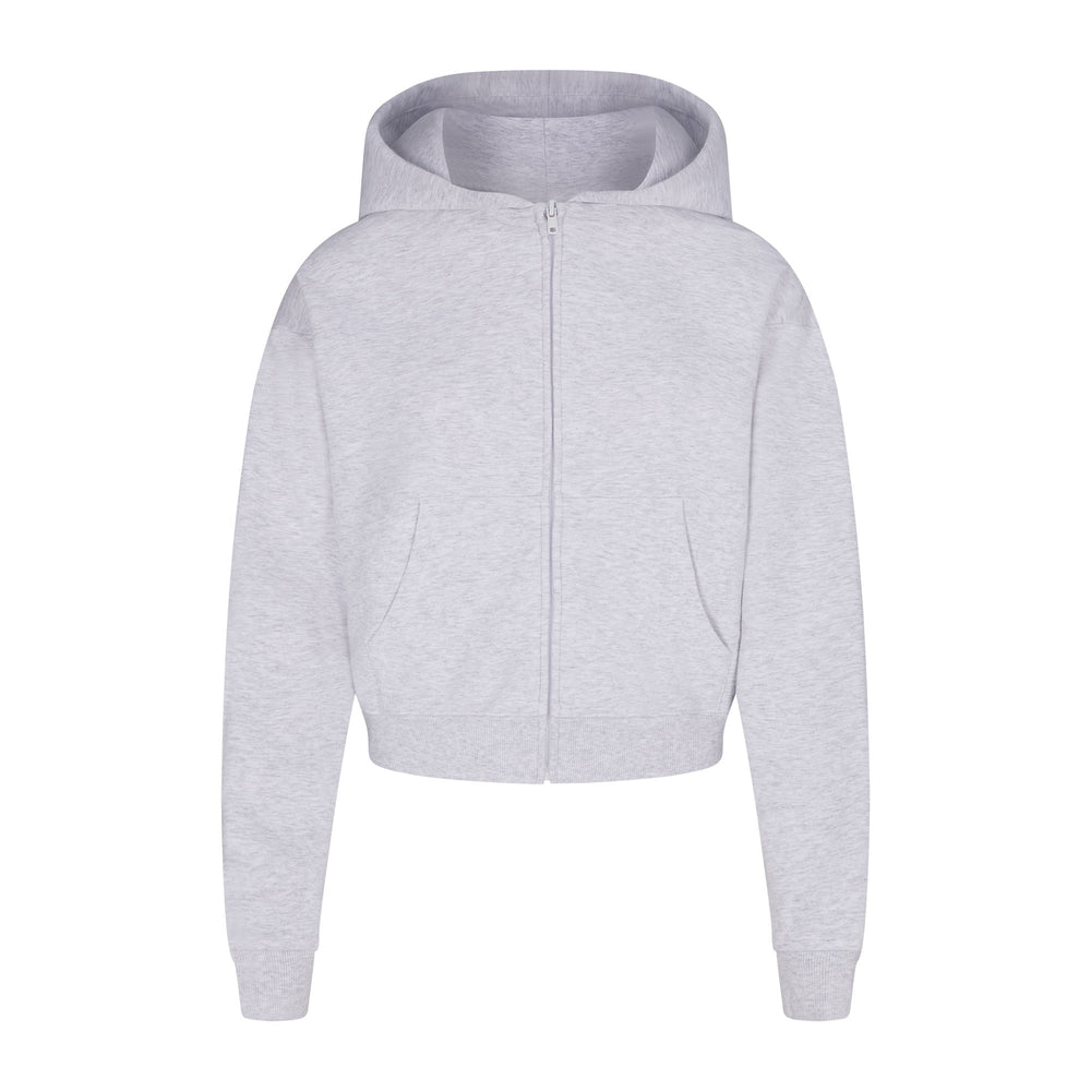 Sweat a Capuche Skims COTTON FLEECE ZIP UP Grise Clair | 745KNYJLI