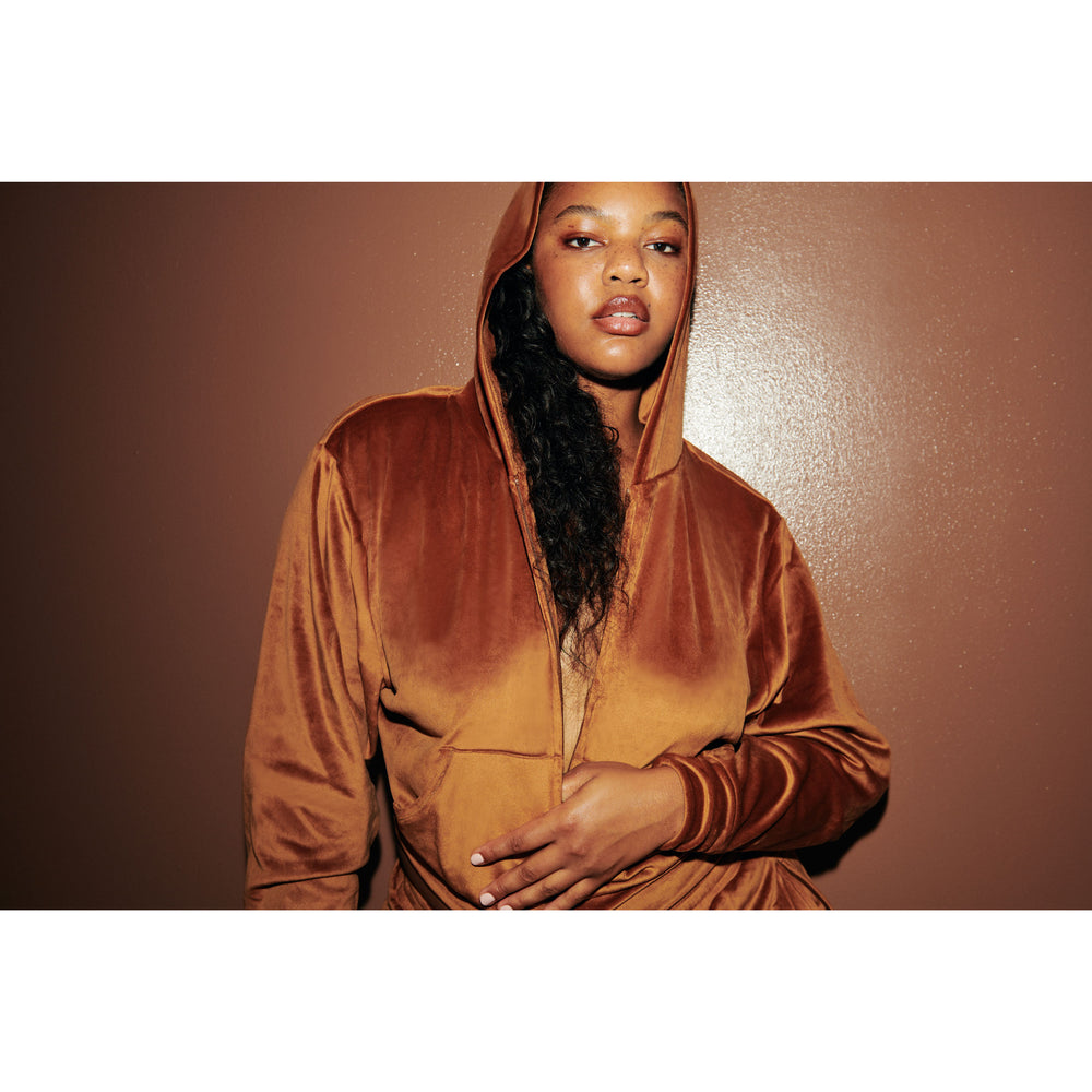 Sweat a Capuche Skims VELOUR Abricot | 235IMBLAV