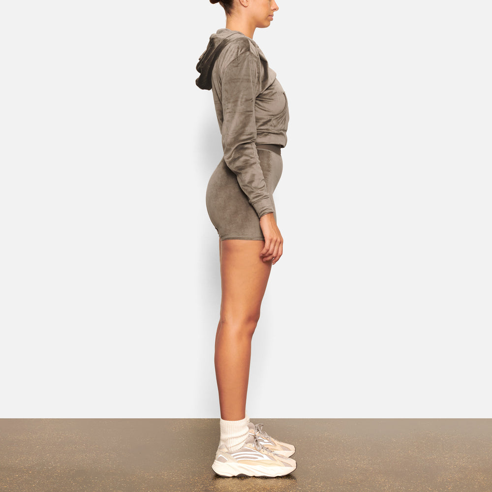 Sweat a Capuche Skims VELOUR Grise Foncé | 843XBGWDQ
