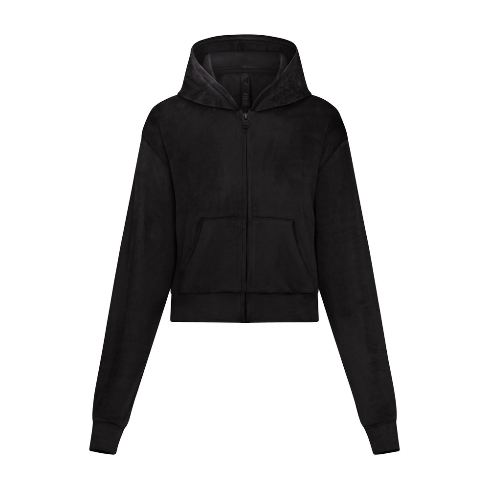 Sweat a Capuche Skims VELOUR Noir | 109FHUGMY