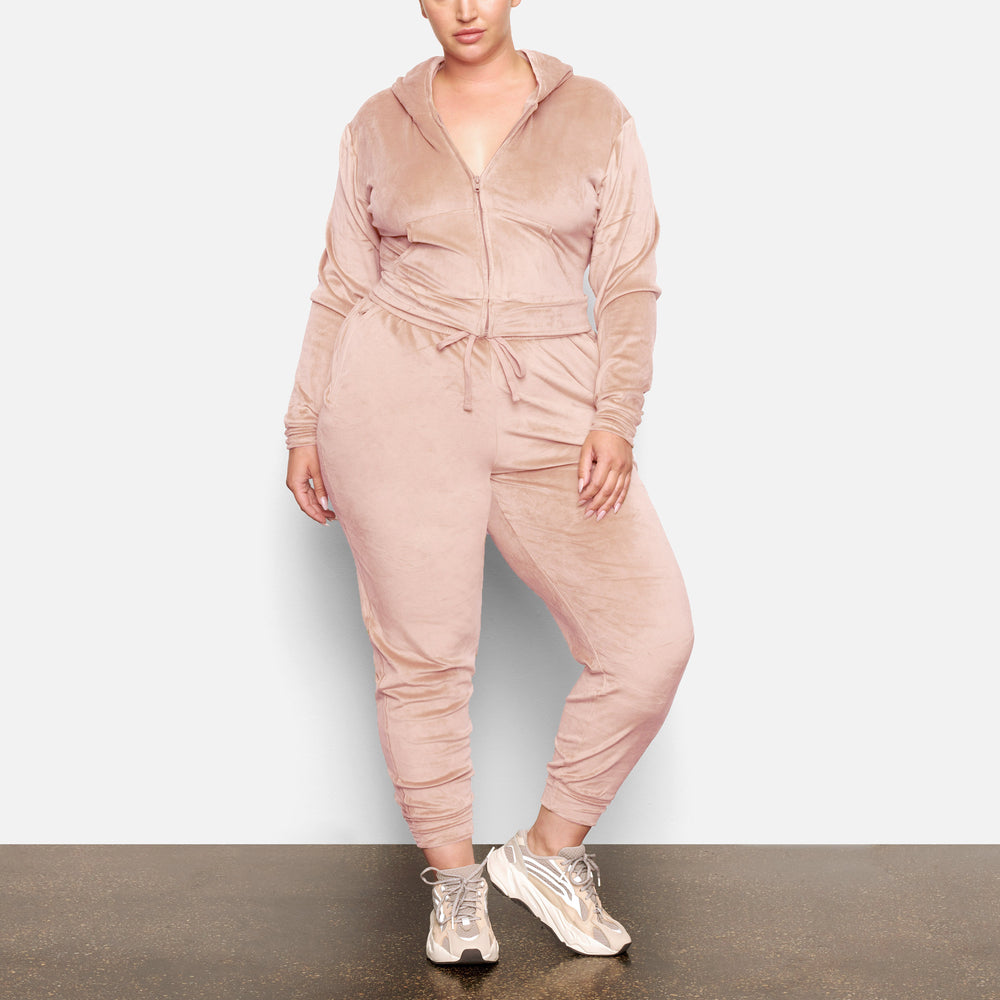 Sweat a Capuche Skims VELOUR Rose Clair | 973AJKMGN