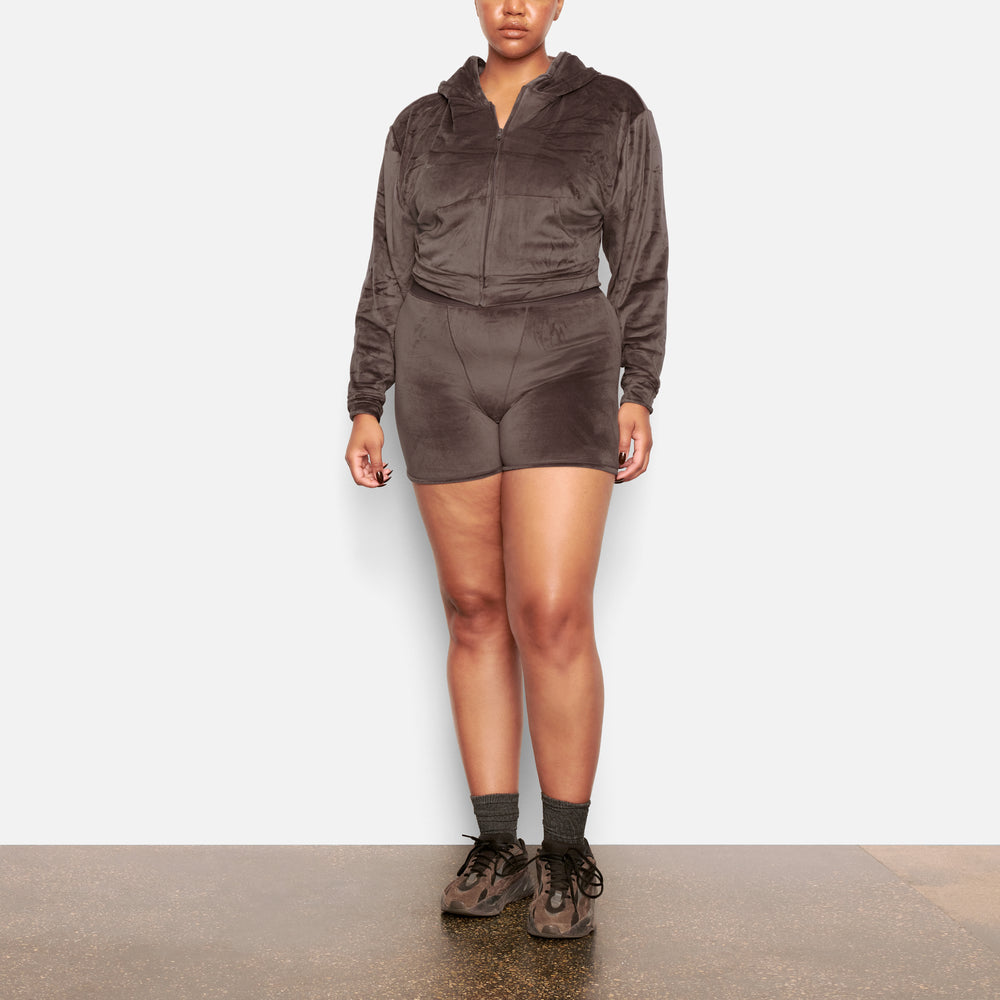 Sweat a Capuche Skims VELOUR Violette Grise | 694KCSYTF