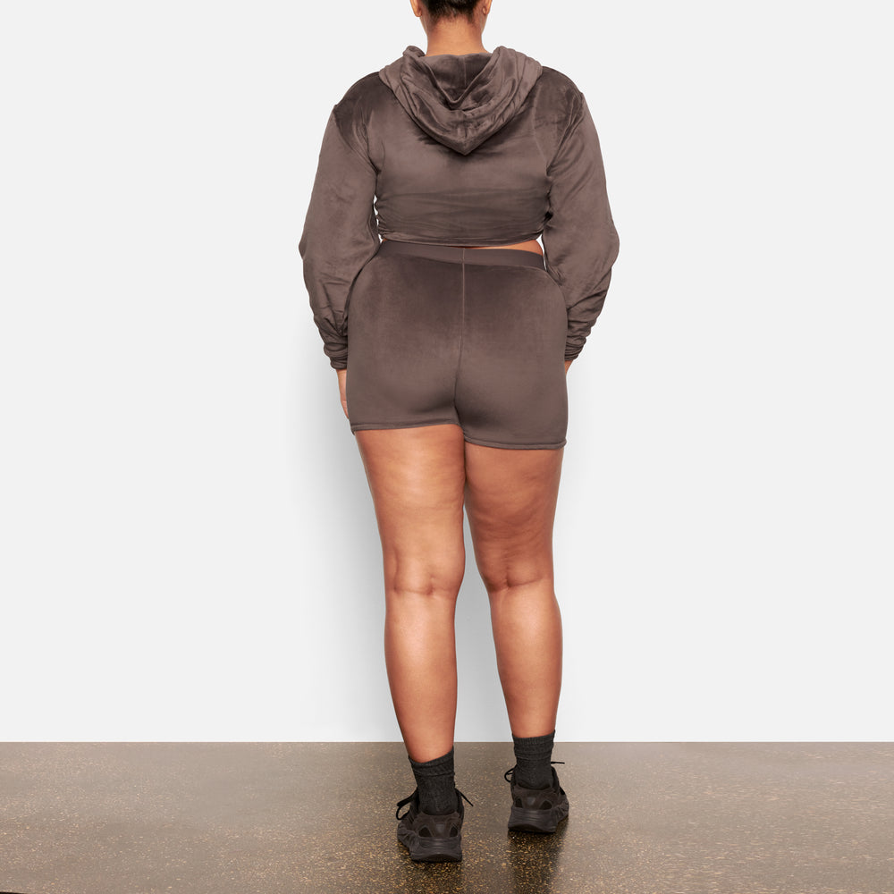 Sweat a Capuche Skims VELOUR Violette Grise | 694KCSYTF