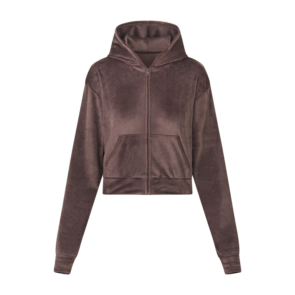 Sweat a Capuche Skims VELOUR Violette Grise | 694KCSYTF