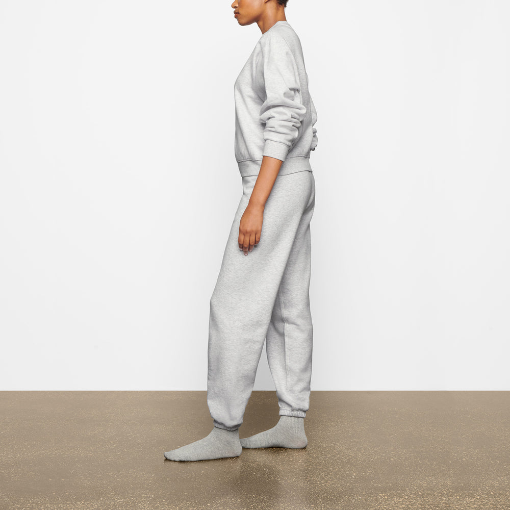 Sweatshirt Skims COTTON FLEECE CREW NECK Grise Clair | 752YZBFQN
