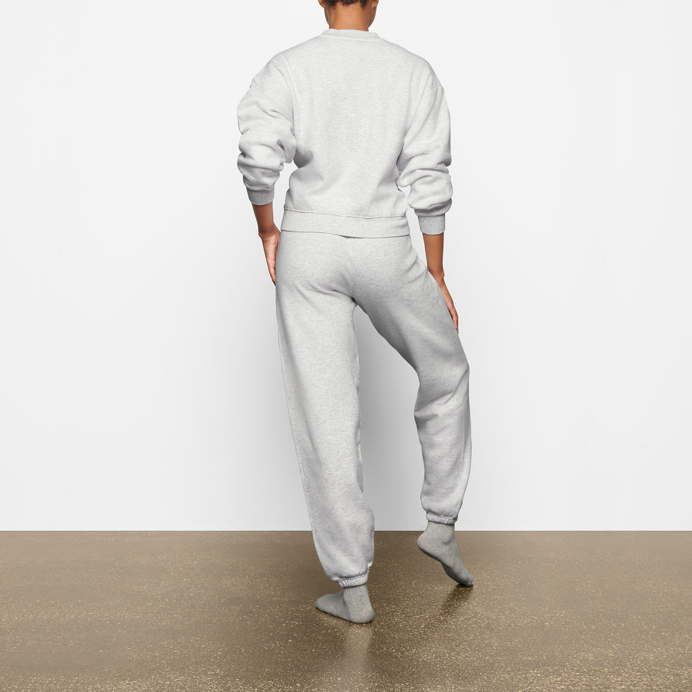 Sweatshirt Skims COTTON FLEECE CREW NECK Grise Clair | 752YZBFQN
