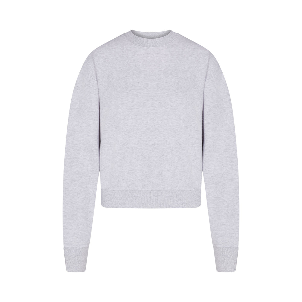 Sweatshirt Skims COTTON FLEECE CREW NECK Grise Clair | 752YZBFQN