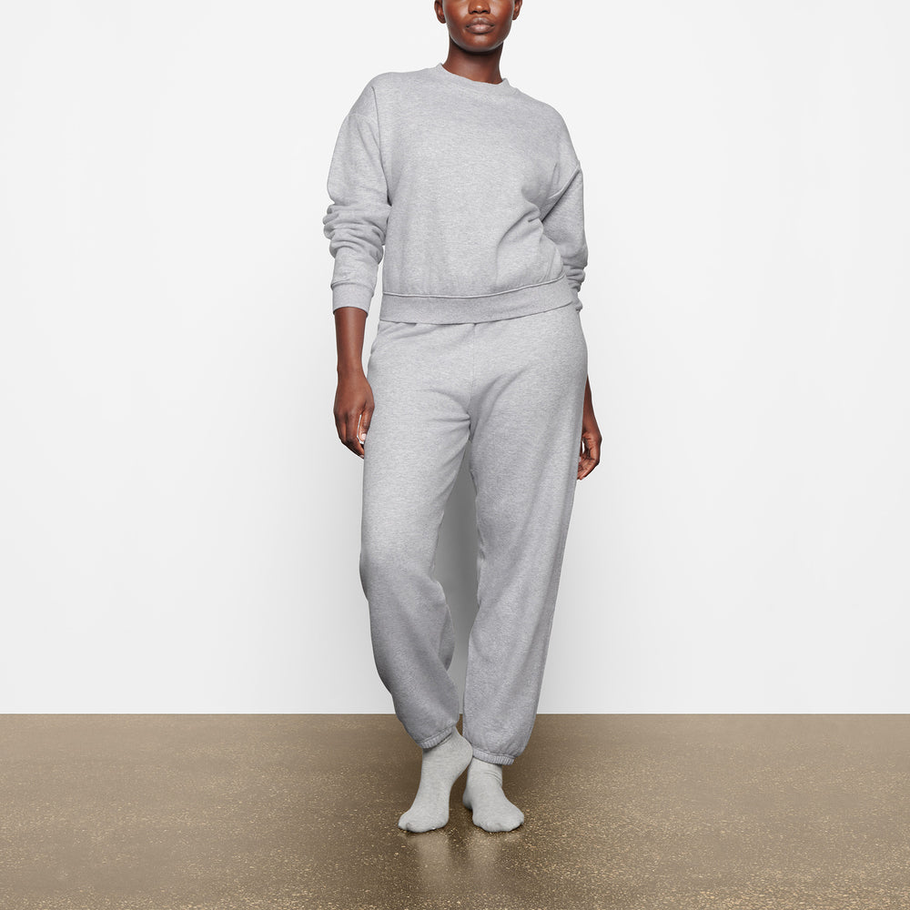 Sweatshirt Skims COTTON FLEECE CREW NECK Grise | 841WIHZLG