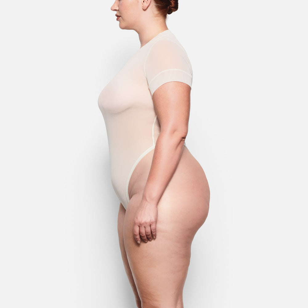 T-shirt Bodysuit Skims SUMMER MESH Blanche | 019COYJQN
