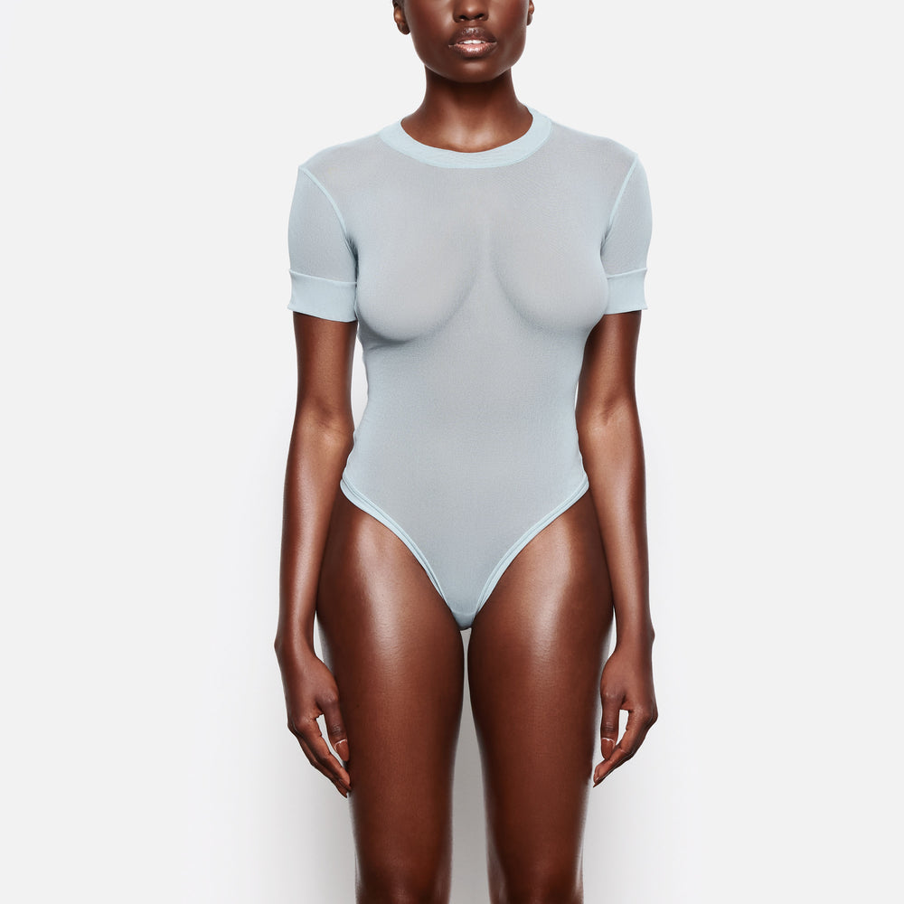 T-shirt Bodysuit Skims SUMMER MESH Bleu | 145LFVPNQ