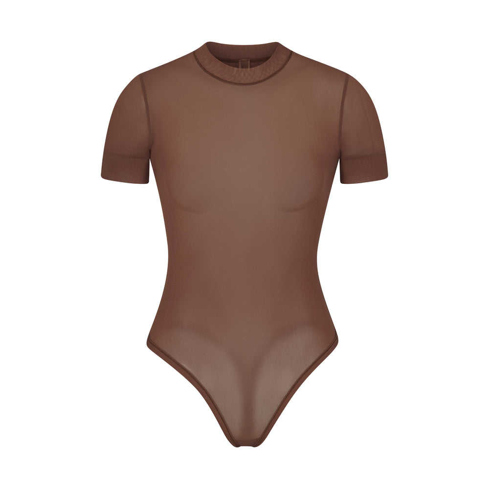 T-shirt Bodysuit Skims SUMMER MESH Marron | 601GJCIPL