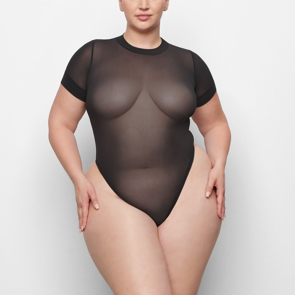 T-shirt Bodysuit Skims SUMMER MESH Noir | 352OFTRCG