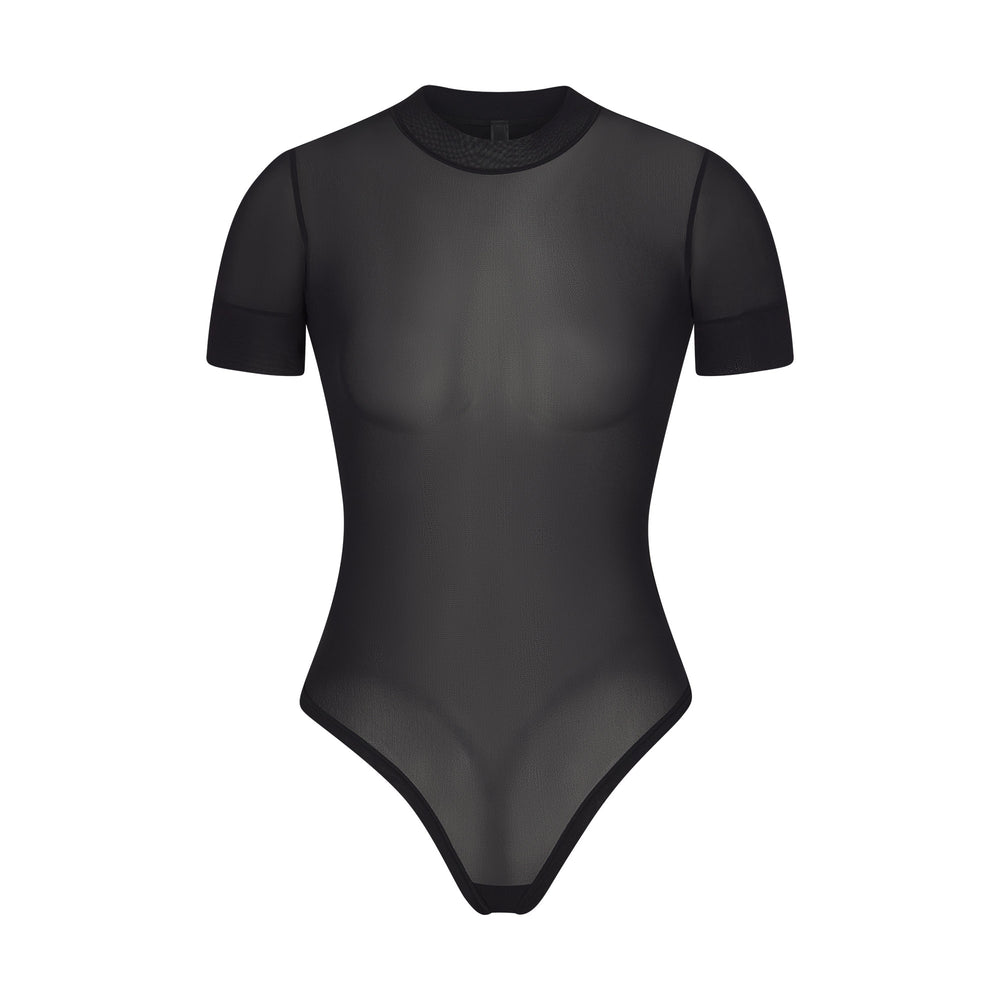 T-shirt Bodysuit Skims SUMMER MESH Noir | 352OFTRCG