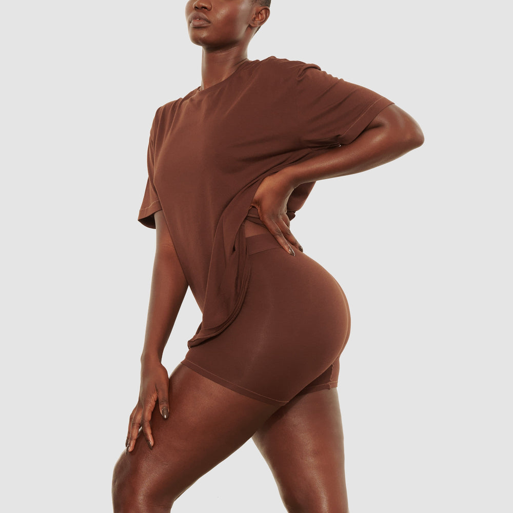 T-shirt Skims BOYFRIEND Chocolat | 481RLPWEU