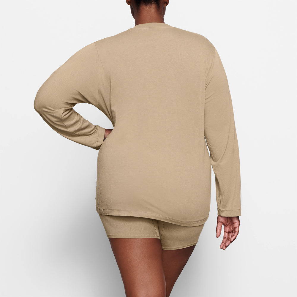 T-shirt Skims BOYFRIEND LONG SLEEVE Abricot | 539ZXMLHW