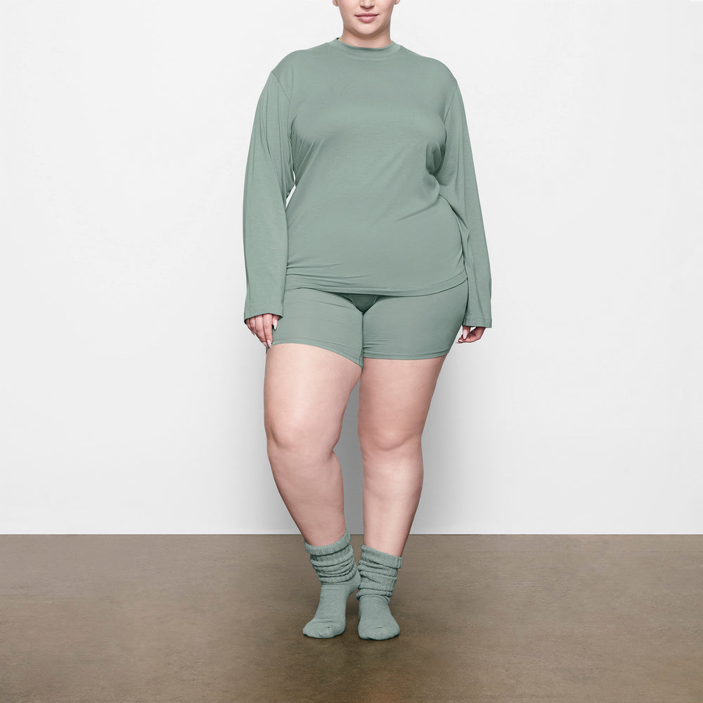 T-shirt Skims BOYFRIEND LONG SLEEVE Vert Clair | 935TFKGZR