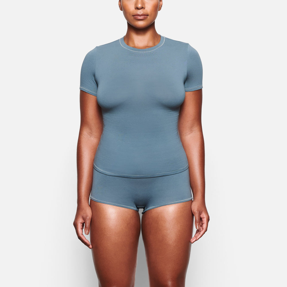T-shirt Skims COTTON JERSEY Bleu | 036YWZCNB