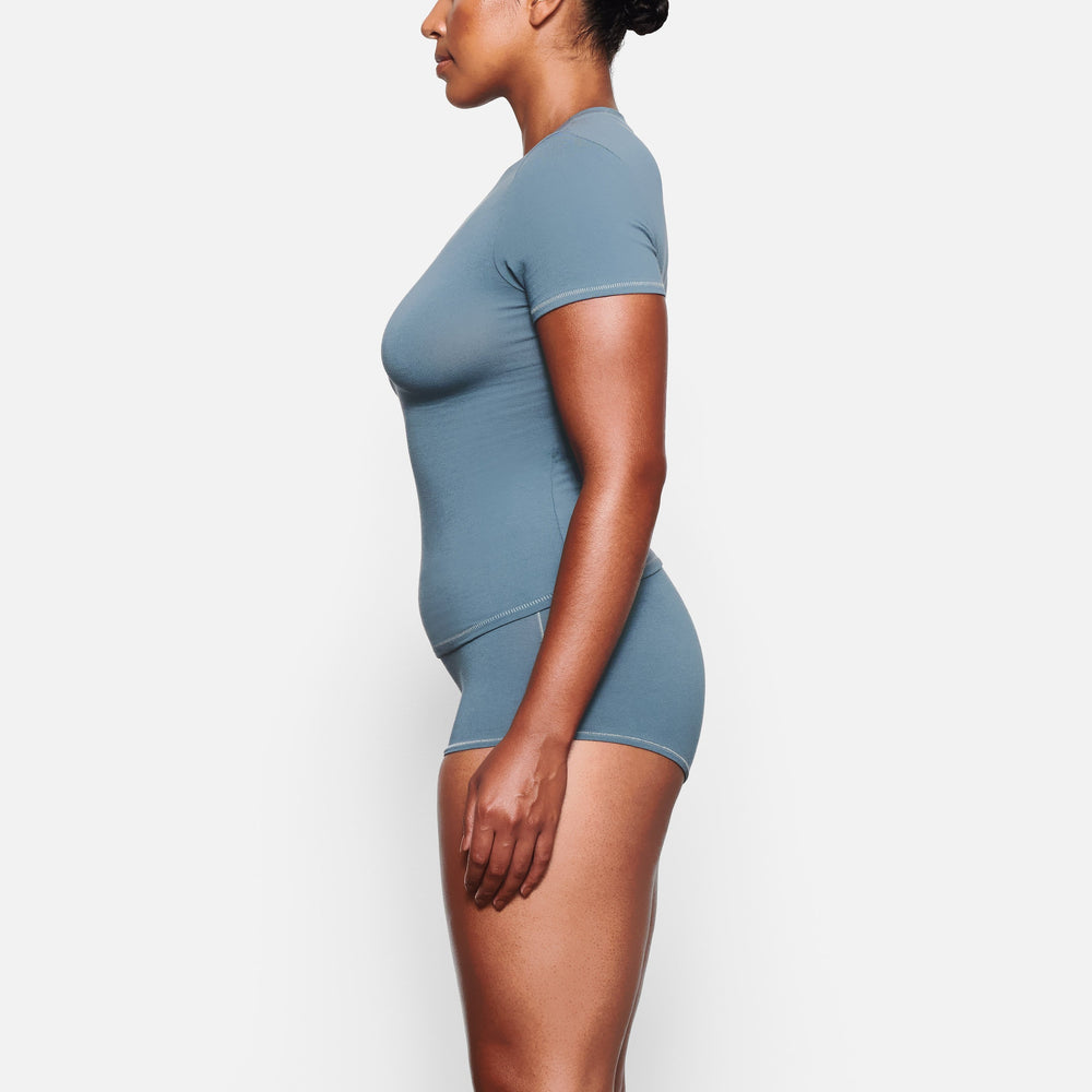 T-shirt Skims COTTON JERSEY Bleu | 036YWZCNB