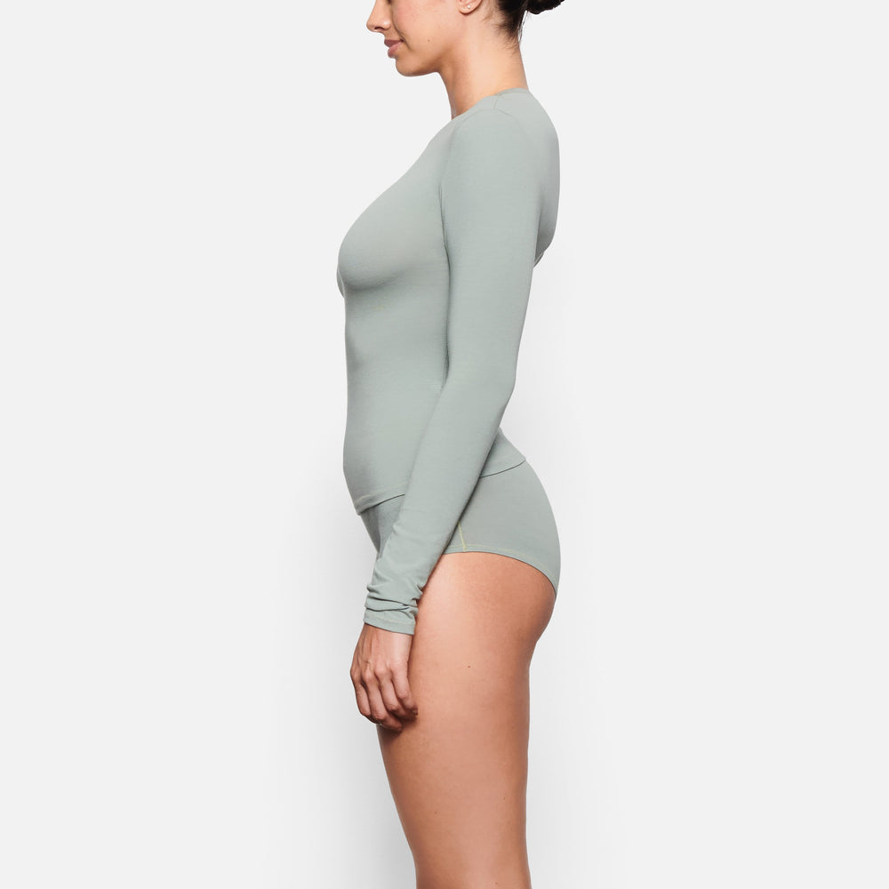 T-shirt Skims COTTON JERSEY LONG SLEEVE Bleu | 274CWTNYM